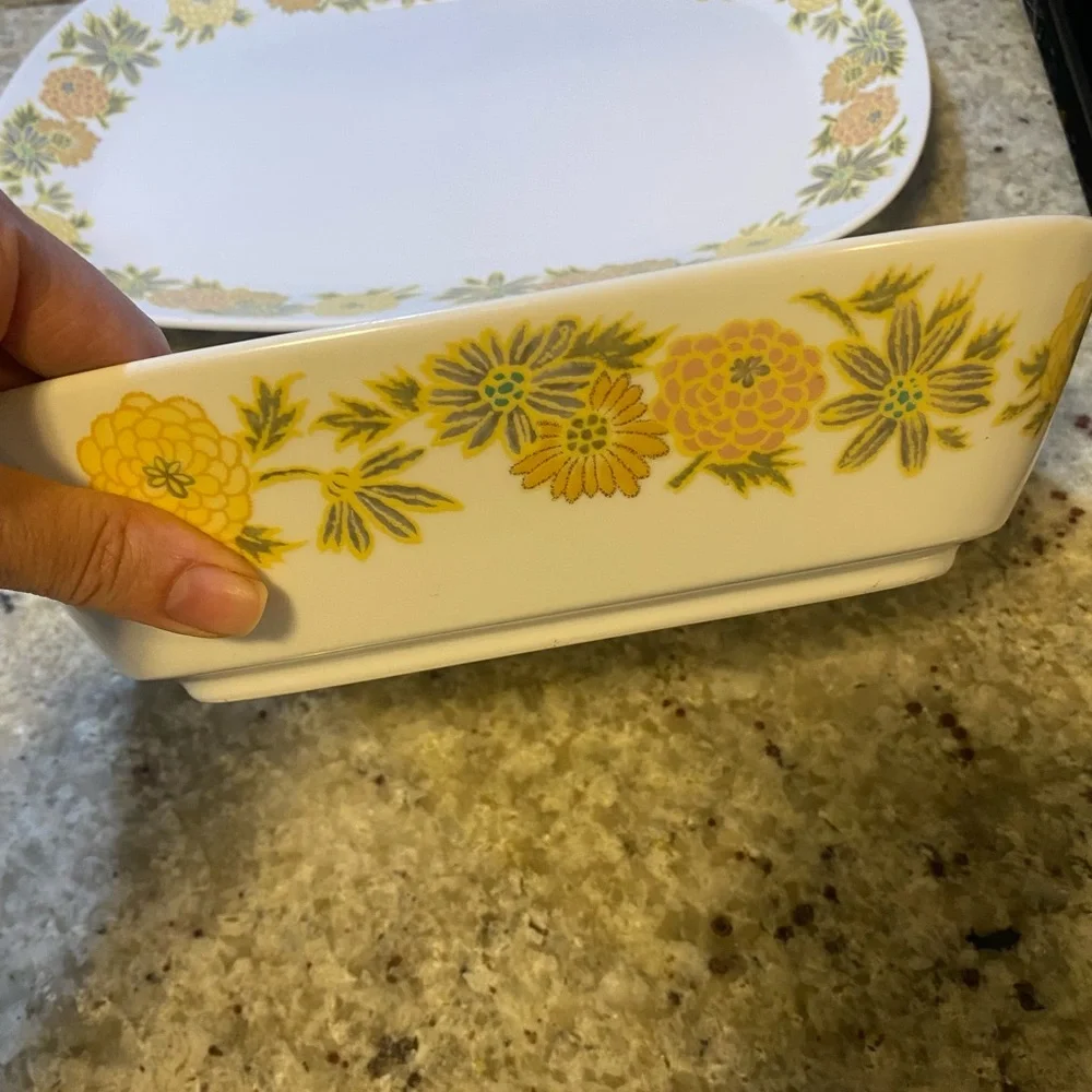 Vintage Noritake Sunny‎ Side Serving Bowl With Platter